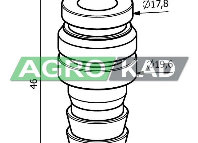 Вилка пряма ø 12, 5 - кріплення за допомогою чеки- фото № 2