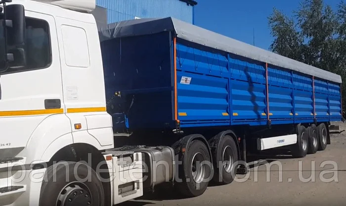 Тентовая накидка ПВХ на зерновоз самосвал из водо и мороустойчивой ткани ПВХ- фото № 7