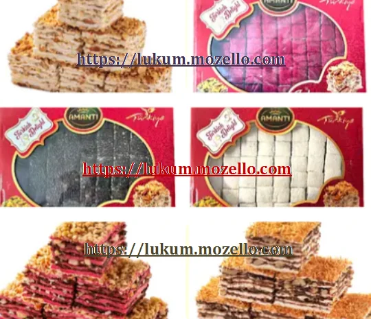 Лукум в виде пахлавы с орехами нарезан на порционные кусочки- фото № 1