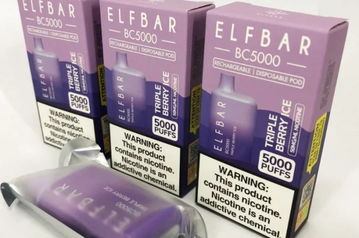 Електрона сигарета Elfbar BC 5000 тяг, 5% • Потрійна ягода з льодом •- фото № 2