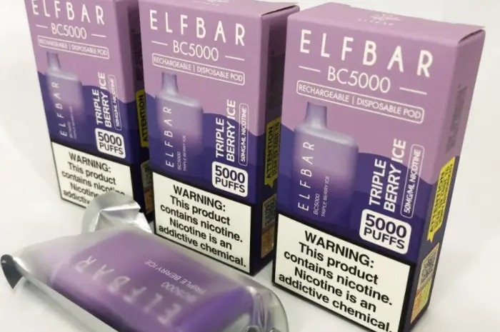 Електрона сигарета Elfbar BC 5000 тяг, 5% • Потрійна ягода з льодом •- фото № 2