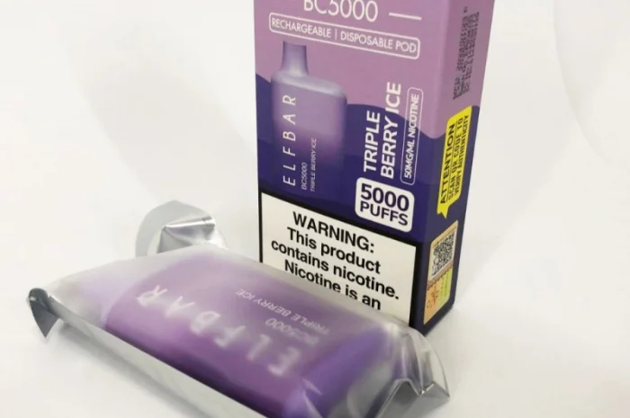 Електрона сигарета Elfbar BC 5000 тяг, 5% • Потрійна ягода з льодом •- фото № 3
