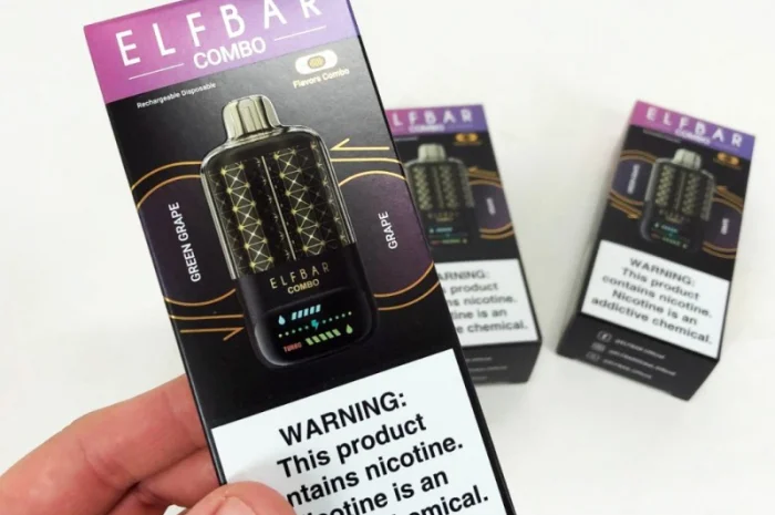 Сигарета ELF BAR COMBO 25000 тяг. Перемикання смаків. Зелене яблуко-Виноград- фото № 3