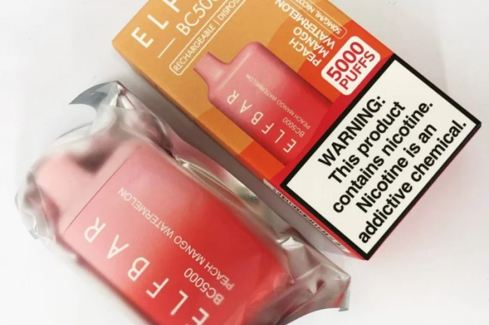 Е-сигарета ELF BAR 5000 тяг, 5% •Персик•Манго•Кавун- фото № 3