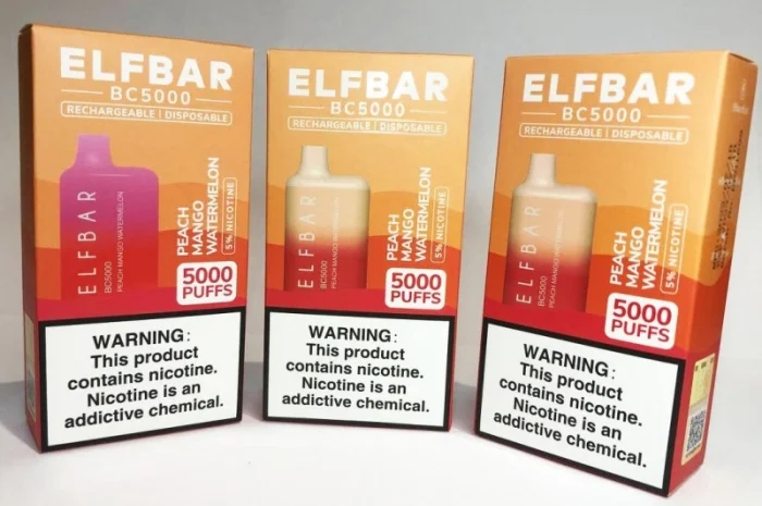 Е-сигарета ELF BAR 5000 тяг, 5% •Персик•Манго•Кавун- фото № 6