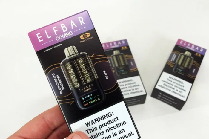 Сигарета з перемиканням смаків ELF BAR 25000 тяг • Смородина-Малина <=> Виноград •- фото № 4