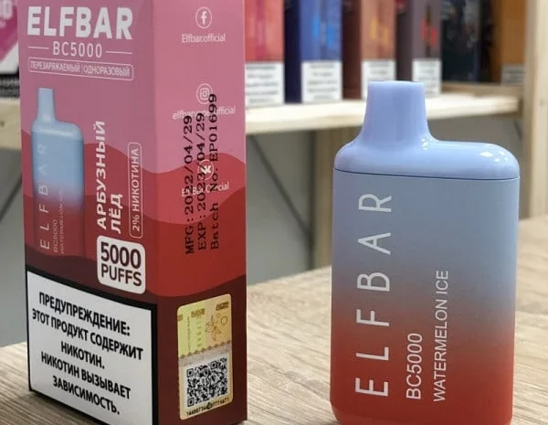 Електрона сигарета ELF BAR BC 5000 тяг, 5% • Кавун з Льодом •- фото № 3