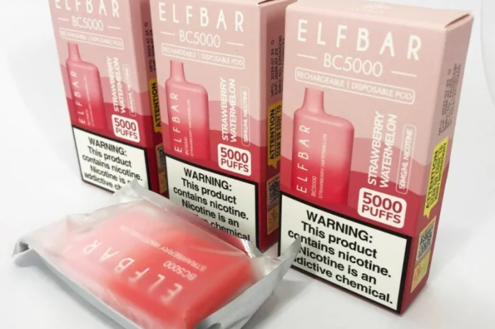 Електрона сигарета ELF BAR BC 5000 тяг (Полуниця-Кавун) 5%- фото № 3