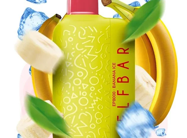 Електрона сигарета Elf Bar EP 8000 тяг, 5%:::Банан з льодом- фото № 1