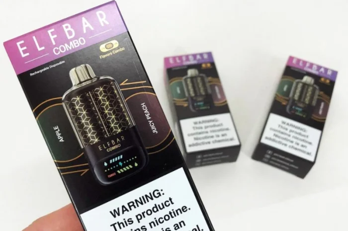 Електронка ELFBAR Combo 25000 тяг. Перемикання смаків:Яблуко<=>Соковитий Персик- фото № 3
