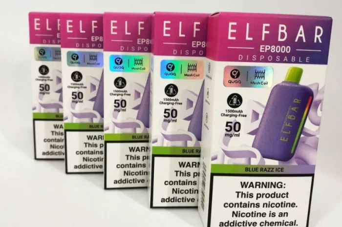 Електрона сигарета Elf Bar EP 8000 тяг, 5%:::Синя Малина з Лимонадом- фото № 2