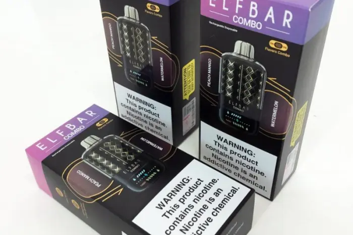 Электронка ELFBAR Combo 25000 тяг. Переключение вкусов:Персик-Манго<=>Арбуз- фото № 2
