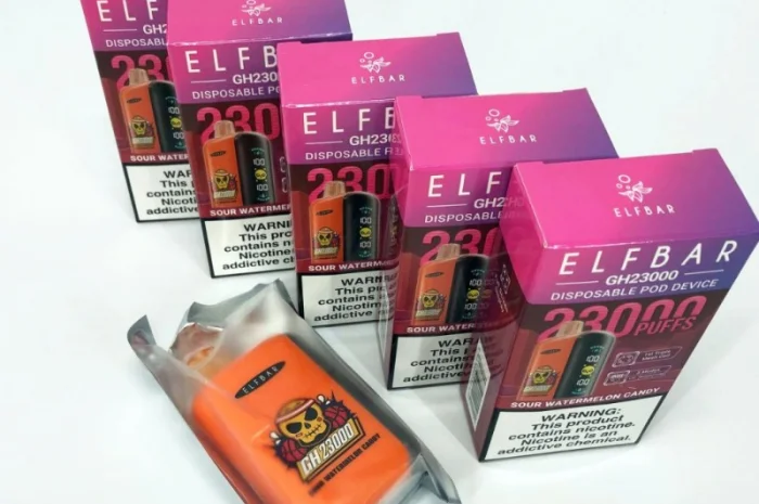 POD система ELF BAR 23000 тяг 5%, Кислі кавунові цукерки- фото № 2