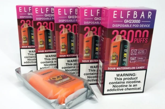 POD система ELF BAR 23000 тяг 5%, Кислі кавунові цукерки- фото № 5
