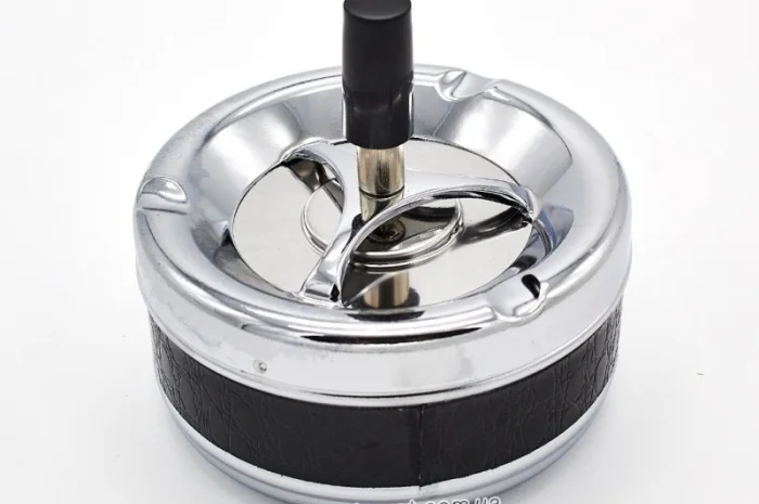 Попільничка, що крутиться, самоочисна, середня, шкіряна 6-1155- фото № 1