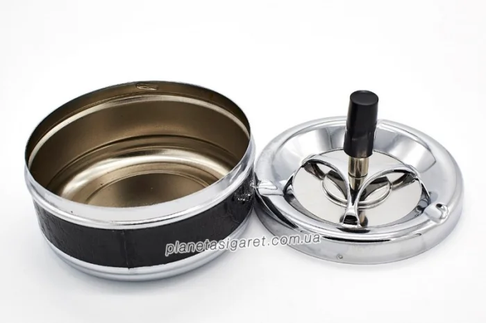 Попільничка, що крутиться, самоочисна, середня, шкіряна 6-1155- фото № 2