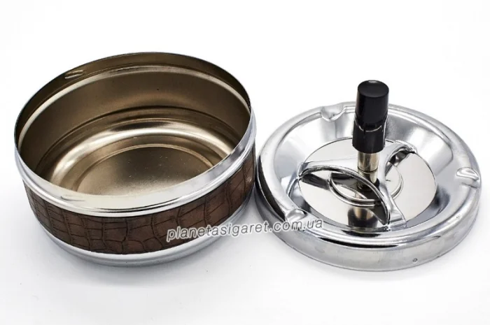 Попільничка, що крутиться, самоочисна, середня, шкіряна 6-1162- фото № 2