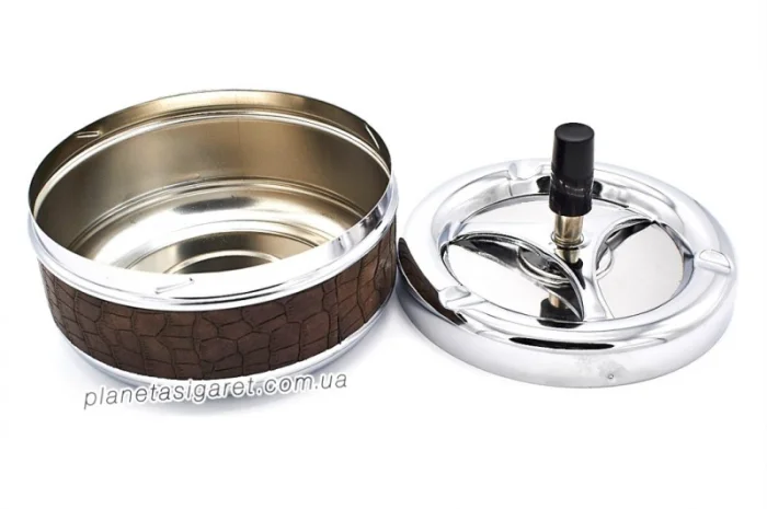 Попільничка, що крутиться, самоочисна, велика, шкіряна 6-1163- фото № 2