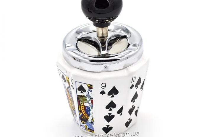 Попільничка самоочисна керамічна Карти піка 6-1213- фото № 1