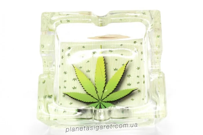 Попільничка скляна Лист конопель 6-1562- фото № 5