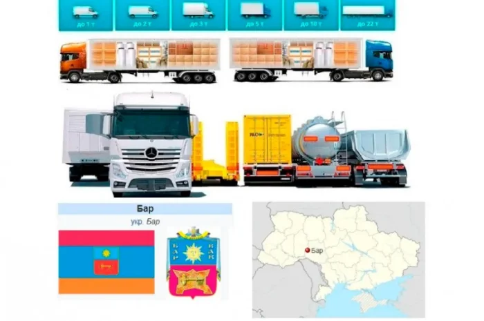 Грузоперевозки от 1 т до 22 т из Бар в Бар- фото № 1