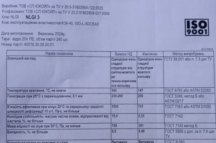 Мастило YUKO Літол-24 17 кг (відро 20 л.) ПЕ- фото № 2