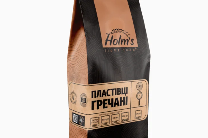 Хлопья гречневые ТМ «Holm’s» – крафт пакет 500 г- фото № 1