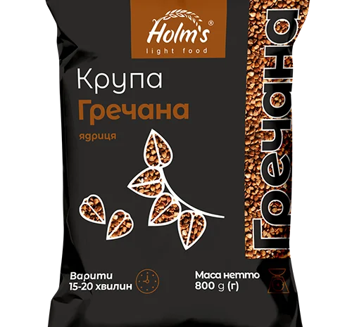 Крупа гречана ТМ «Holm’s» - полипропиленова упаковка 800 г- фото № 1