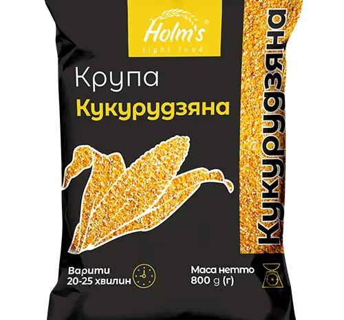 Крупа кукурудзяна ТМ «Holm’s» - поліпропіленова упаковка 800 г- фото № 1