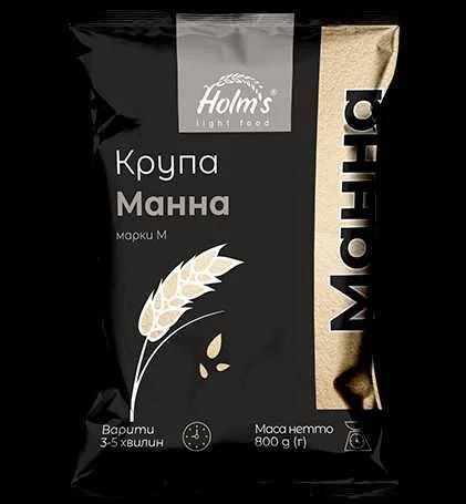 Крупа манная ТМ «Holm’s» - полипропиленовая упаковка 800 г- фото № 1