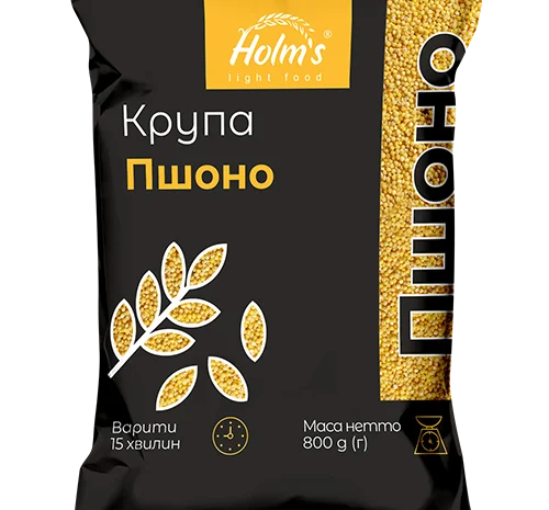 Крупа пшено ТМ «Holm’s» – полипропиленовая упаковка 800 г- фото № 1