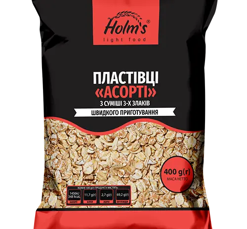 Пластівцы Асорті 3 злака ТМ «Holm’s»- фото № 1