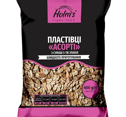 Пластівці Асорті 5 злаків ТМ «Holm’s»- фото № 1