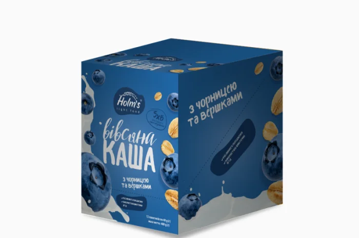 Каша вівсяна з чорницею та вершками 480 г (12 шт.)- фото № 1