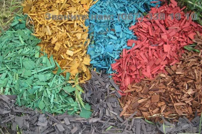 Декоративная щепа для мульчирования – разнообразные цвета- фото № 3