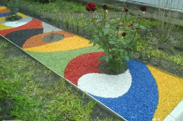 Декоративная щепа для мульчирования – разнообразные цвета- фото № 4