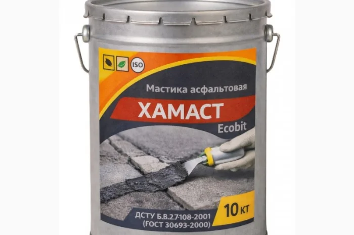Асфальтовая мастика ХАМАСТ ЭКОБИТ 10 кг для гидроизоляции- фото № 1