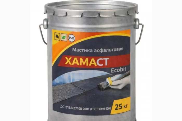 Асфальтовая мастика ХАМАСТ ЭКОБИТ в ведре 25 кг- фото № 1