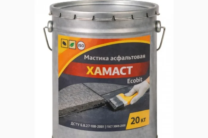 Асфальтова мастика ХАМАСТ ЕКОбІТ 20 кг для гідроізоляції- фото № 1