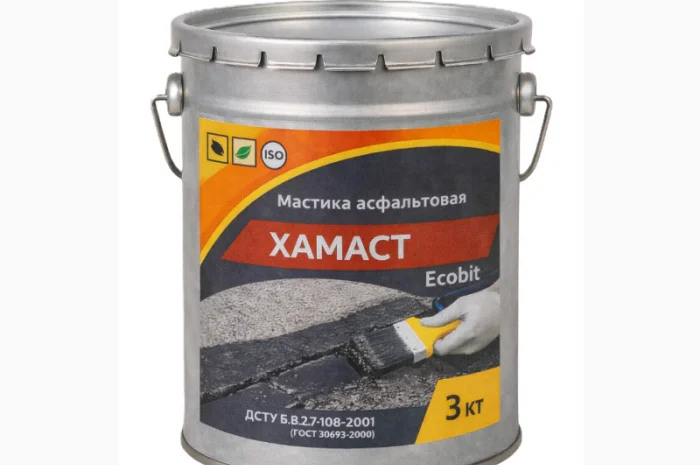 Асфальтна мастика ХАМАСТ ЕКОбіт у відрі 3 кг- фото № 1