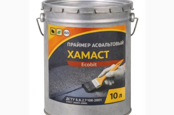 Асфальтовый праймер ХАМАСТ ЭКОБИТ 10 л для гидроизоляции- фото № 1