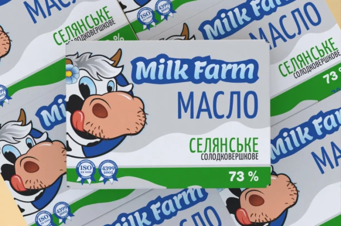 Сладкое масло "Селянське" 73% ТМ Milk Farm, фасовка 4 кг (20 шт)- фото № 1