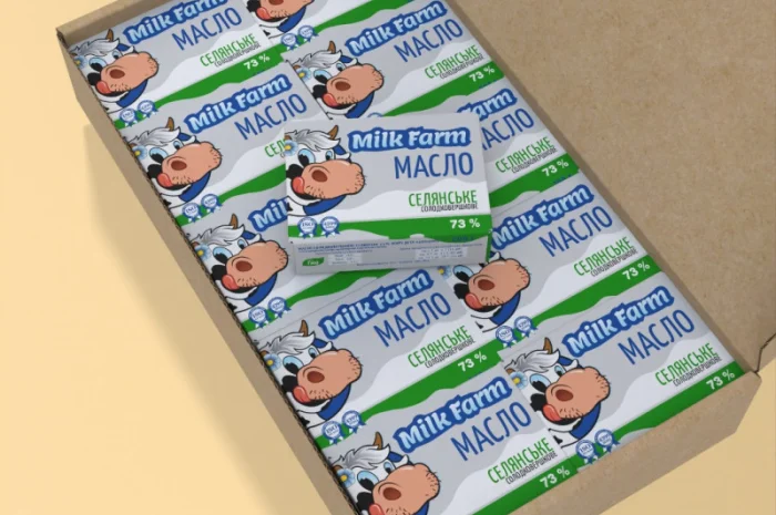 Сладкое масло "Селянське" 73% ТМ Milk Farm, фасовка 4 кг (20 шт)- фото № 2