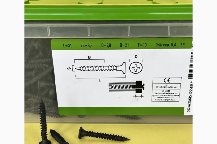 Саморізи ESSVE 3.9*31 мм для гіпсокартону- фото № 3