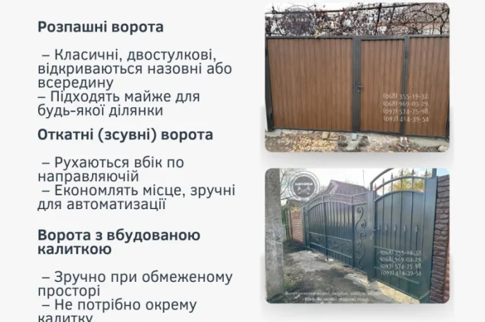 Изготовление откатных ворот и навесов, МАФы и козырьки- фото № 3