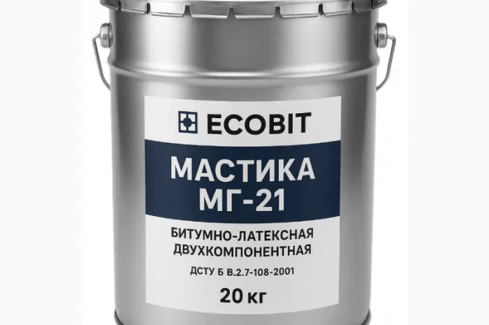 Мастика двокомпонентна бітумно-латексна МГ-21 Ecobit ДСТУ Б В.2.7-108-2001 20 кг- фото № 1