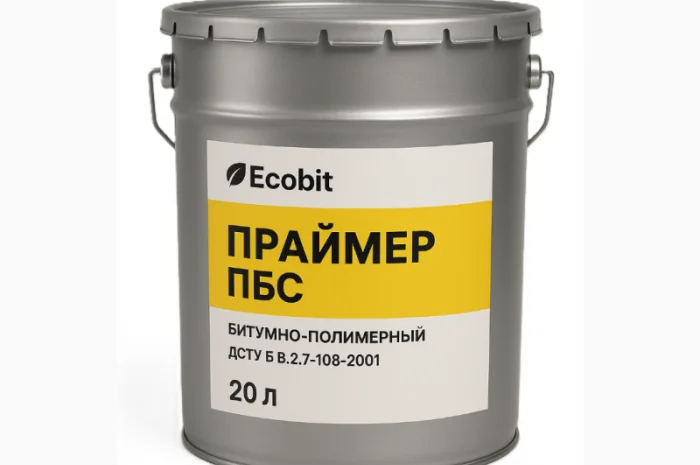 Праймер полімірно-бітумний ПБС Ecobit 20 л для покрівлі та захисту конструкцій- фото № 1