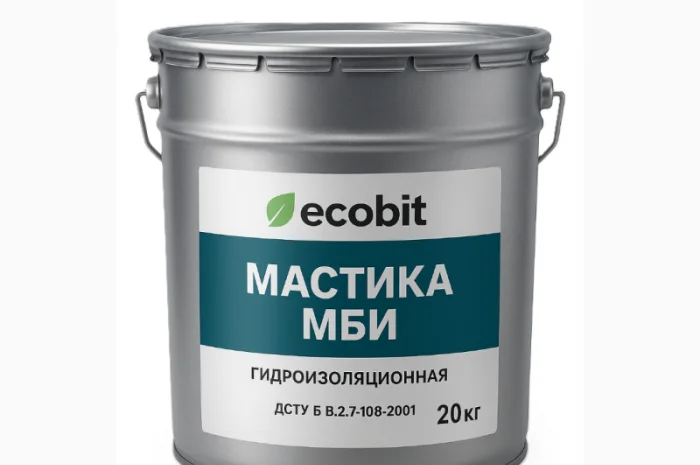 Мастика МБИ Ecobit 20 кг для гидроизоляции и кровельных работ- фото № 1