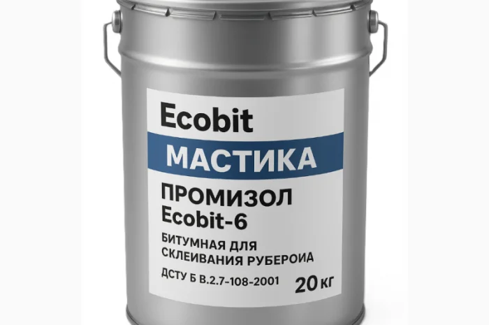 Мастика ПРОМИЗОЛ Ecobit-6 для гідроізоляції та ремонту покрівлі 20 кг- фото № 1
