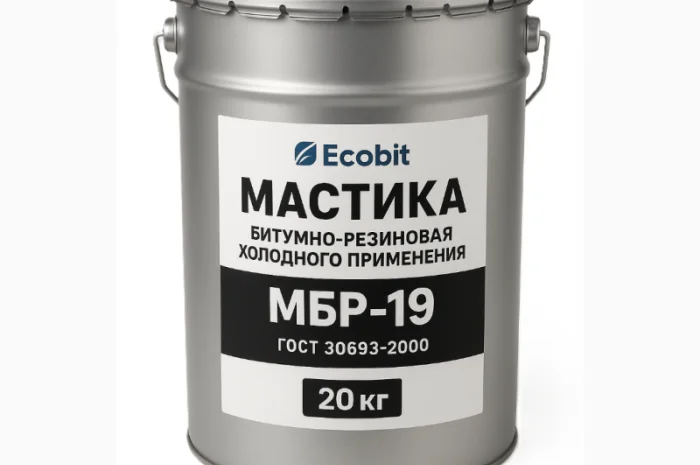 Мастика бітумно-резиновая МБР-19 Ecobit 20 кг для гідроізоляції- фото № 1
